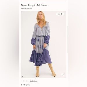 Free People Sz S Never Forget Midi Dress. Sold Out on the Free People website